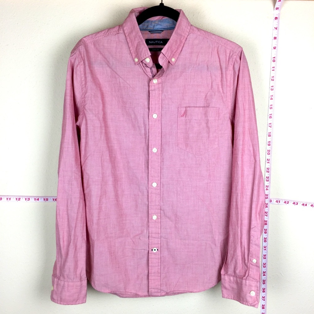 Nautica Red Button Up Dress Shirt M